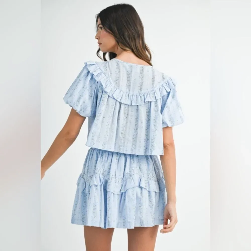 Light Blue Ruffled Two-Piece Set - Picture 9 of 16